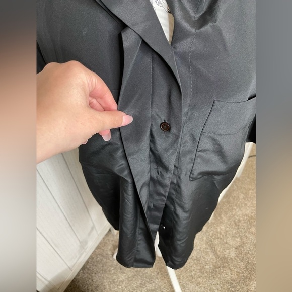 Vintage Christian Dior Chemises Classic Black Short Sleeve Silky Size 10 Medium - Picture 4 of 5